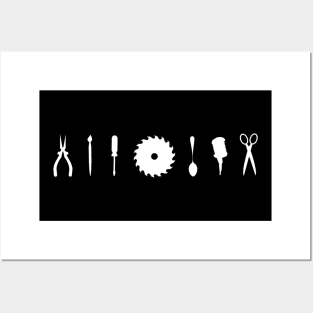 Soluna Garage tools only logo (white art) Posters and Art